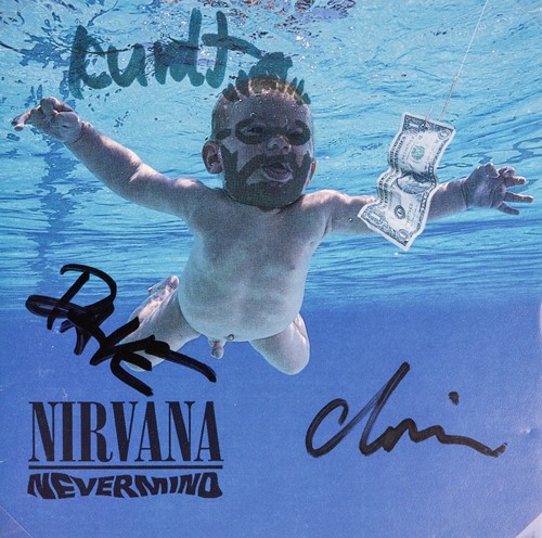 Lot 24 - Nirvana: a band-signed 'Nevermind' CD insert,...