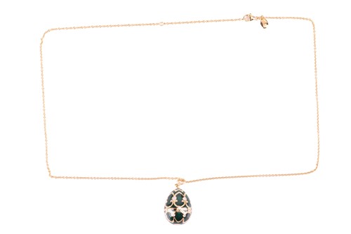 Lot 98 - Fabergé - a Palais Tsarskoye Selo green enamel...