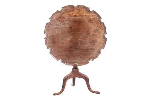 Lot A George III mahogany snap-top wine table with...