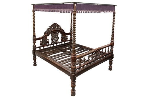 Lot 109 - A massive probably Ceylonese Four Poster Bed...
