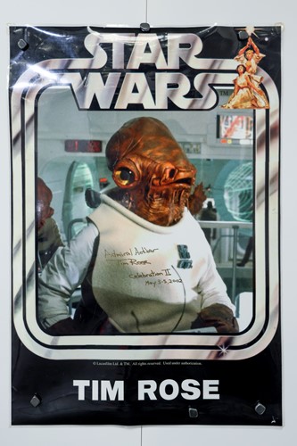 Lot 5 - A laminated Star Wars 'Admiral Ackbar' poster,...