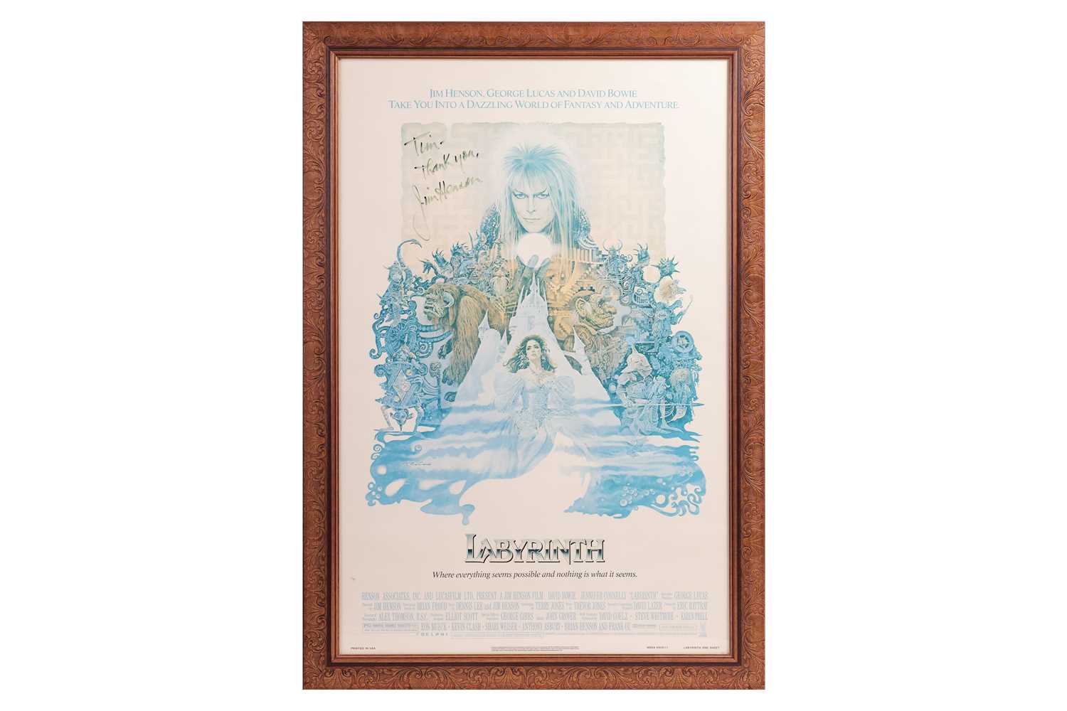 Lot 21 - Labyrinth (1986) - Jim Henson autographed crew-...