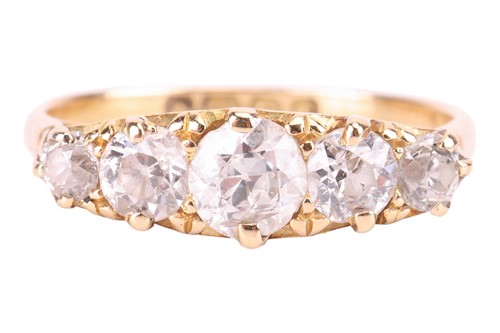 Lot A diamond five stone ring, circa 1905,...