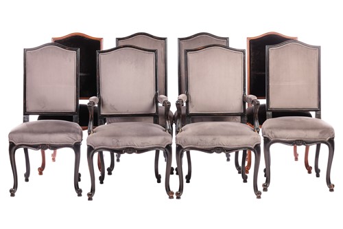 Lot Roche Bobois; a set of eight high-back dining...