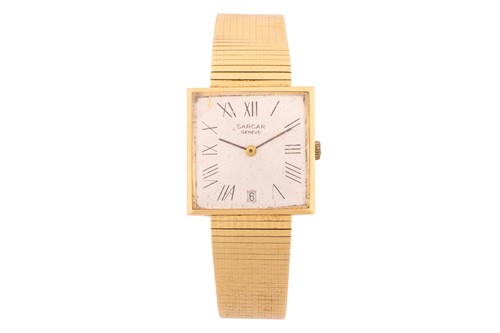 Lot 159 - A yellow metal gentleman's Sarcar wristwatch,...