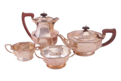 Lot 220 - A four-piece silver tea service by the Adie...