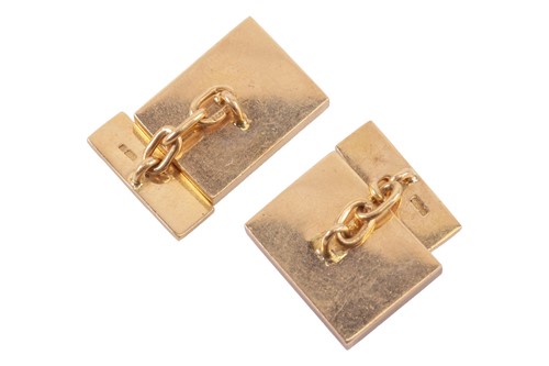 Lot 120 - A pair of malachite-set cufflinks in 18ct...