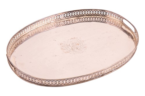 Lot 226 - A 19th century continental white metal tray of...