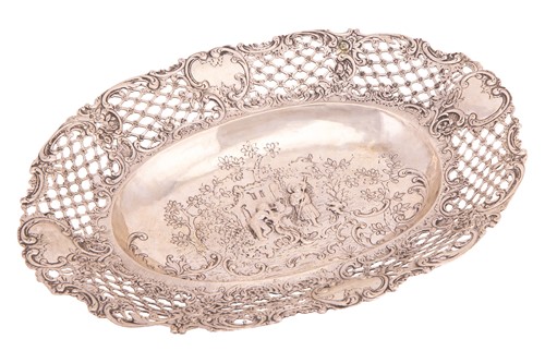 Lot 228 - A 19th century Dutch oval fruit bowl, the...