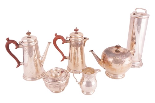 Lot 255 - A Garrard and Co. silver five-piece tea and...