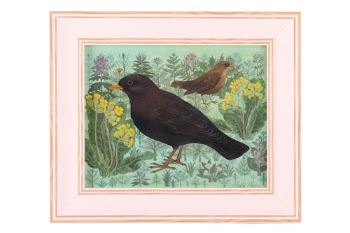 Lot 7 - Sheila Flinn (b.1929), Blackbird and Thrush,...