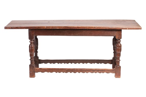 Lot 113 - A 17th-century and later oak refectory table...