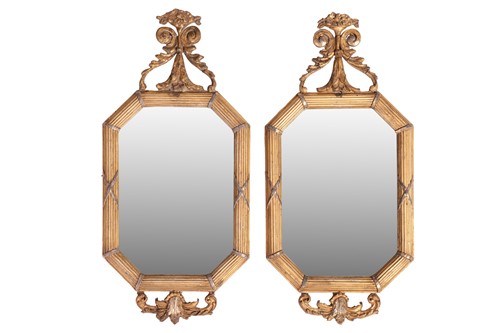 Lot 130 - A pair of 19th century giltwood wall mirrors,...