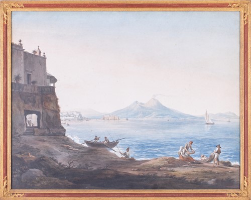 Lot 12 - Neapolitan School (19th century), Vesuvius...