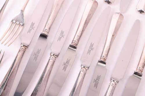 Lot 221 - A silver canteen of rattail pattern flatware...