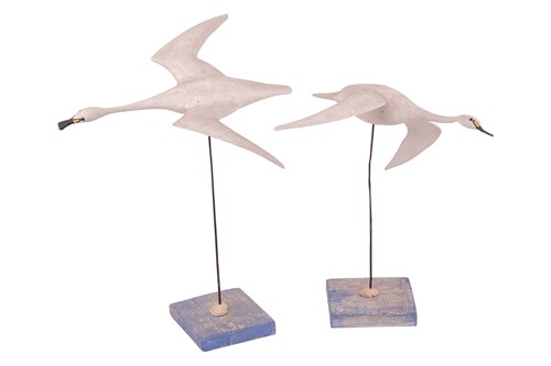 Lot 201 - Guy Taplin (b.1939), a pair of swans in...
