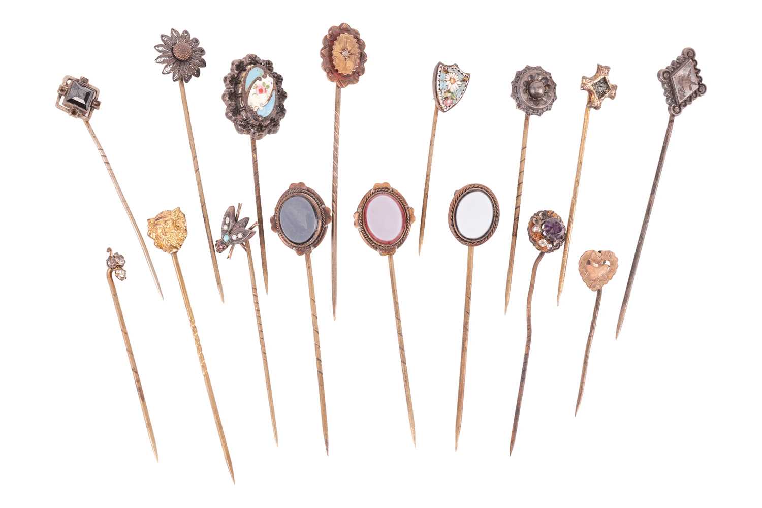 Lot 37 - A collection of stick pins; to include...