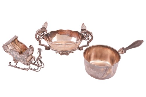 Lot 204 - A two-handled bonbon dish, the oval body with...