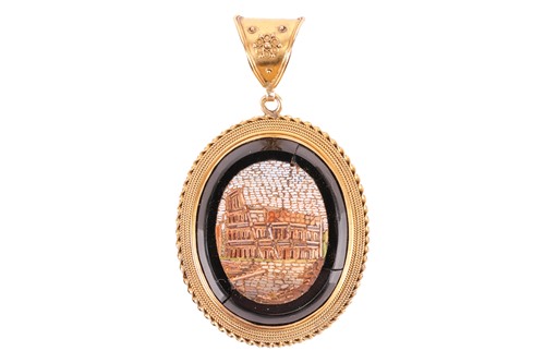 Lot A Grand Tour micromosaic pendant, depicting...