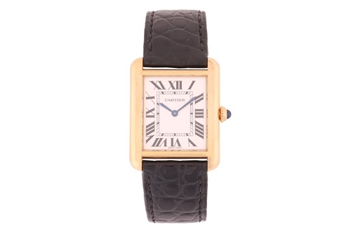 Lot 193 - A Cartier Tank Solo 18ct Wristwatch Model:...