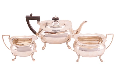 Lot 277 - An early 20th-century three-piece silver tea...