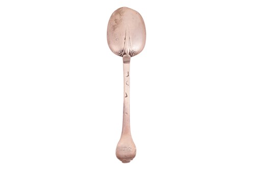 Lot 15 - A laceback silver trifid spoon, London, marks...