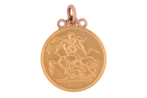Lot 18 - An 1887 Queen Victoria double sovereign, the...