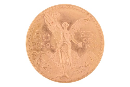 Lot 68 - A Centenario Mexican 50 Pesos coin, the...