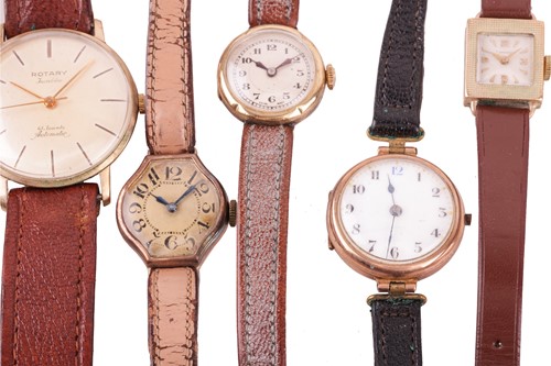 Lot 24 - A collection of watch faces and wristwatches;...