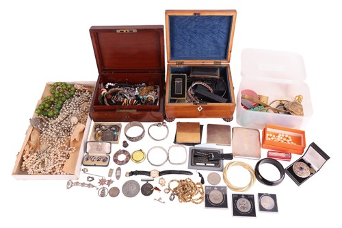Lot 129 - A collection of costume and other jewellery;...
