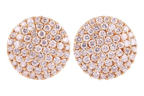 Lot 19 - A pair of diamond clip-on earrings, of...