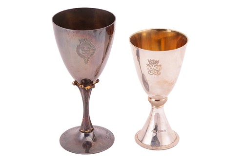 Lot 216 - Two Elizabeth II commemorative silver chalices...