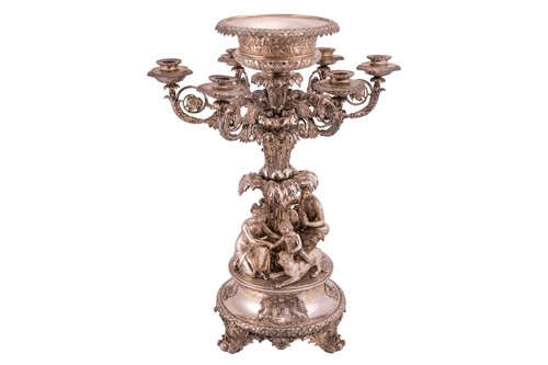 Lot 233 - An Important George III six light candelabra...