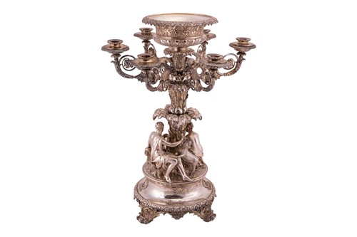 Lot 233 - An Important George III six light candelabra...