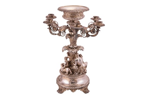 Lot 233 - An Important George III six light candelabra...