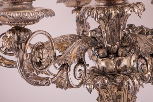 Lot 233 - An Important George III six light candelabra...