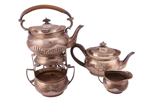 Lot 223 - A Victorian silver matched four pieces tea...