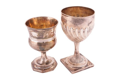 Lot 224 - A George III silver goblet engraved with a...