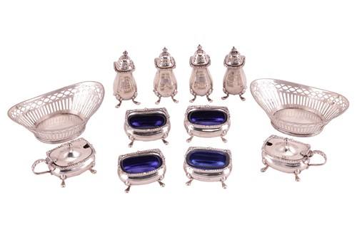 Lot 259 - A silver cruet set by Mappin & Webb,...