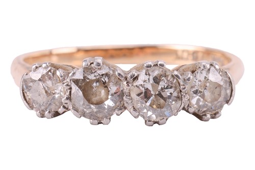 Lot 77 - A four-stone diamond-set ring, featuring...