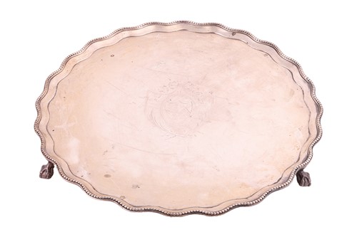 Lot 265 - A George III silver salver with a scalloped...