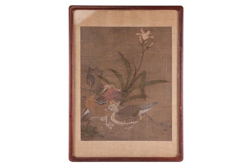 Lot 90 - A Chinese painting on silk, possibly 18th...