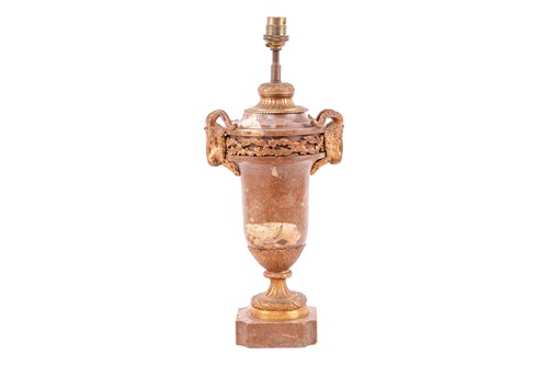 Lot 123 - A Louis XVI style rouge marble and ormolu...