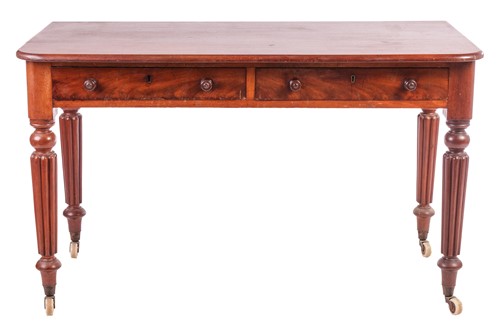 Lot 82 - A William IV/Victorian mahogany D-shaped side...