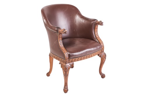 Lot 135 - An Irish-style, Edwardian mahogany carved...