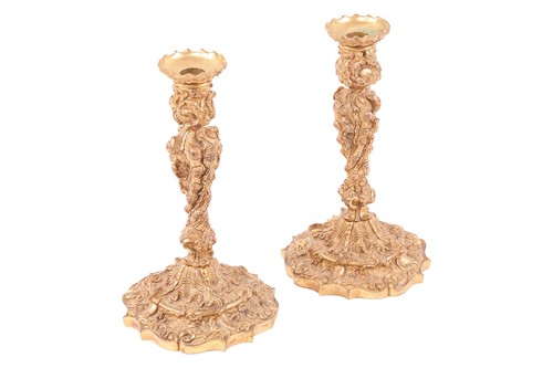 Lot 191 - A pair of French-style Rococo revival ormolu...