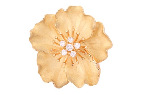 Lot 117 - Tiffany & Co. - an 'Alpine rose' brooch and a...