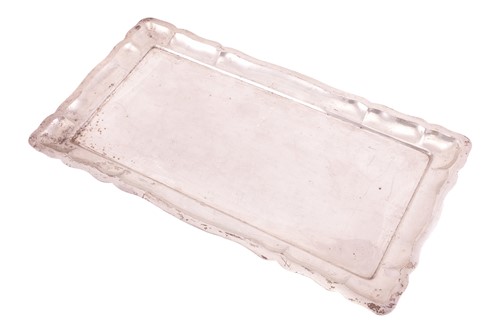 Lot 244 - A large Continental tray of rectangular form...