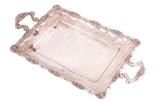 Lot 242 - A Continental twin-handled tray, Vienna 1845,...