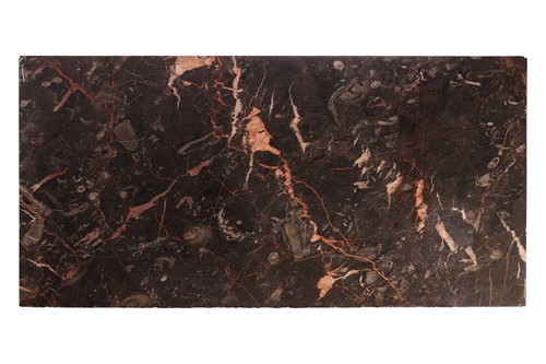 Lot 128 - A pair of marble-topped lacquer e Mecca effect...